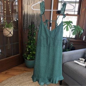 Polka dot green dress
